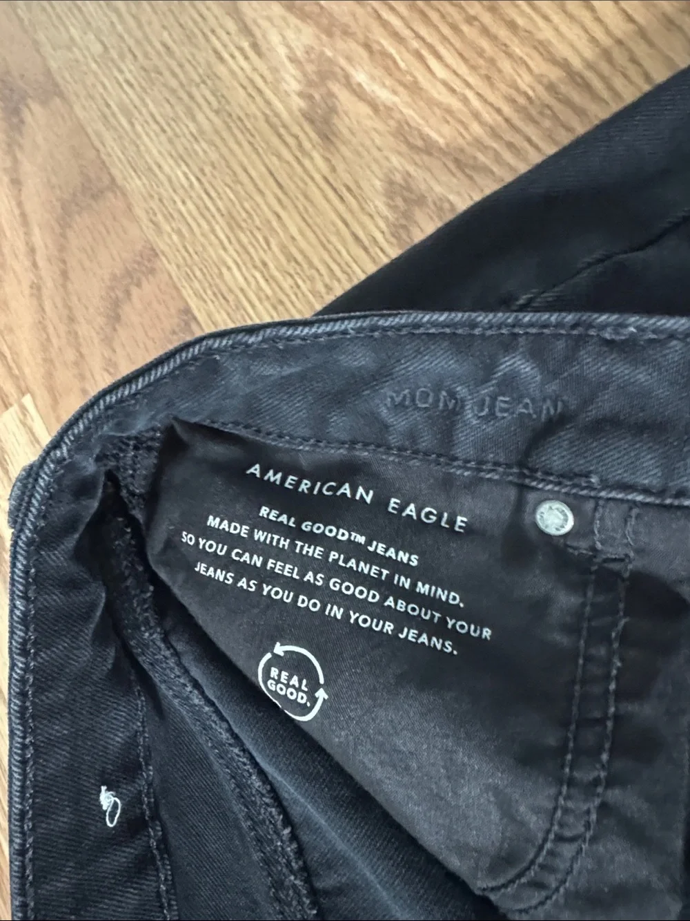 American Eagle Outfitters Black Distressed Boot-Cut Jeans